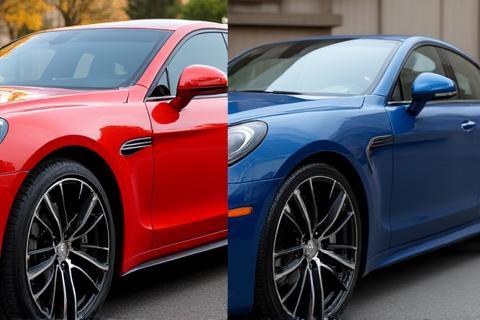Side view comparison before and after detailing
