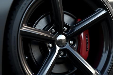 Detailed and shiny car wheel and tire