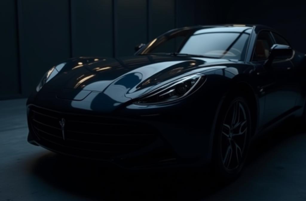 A sleek, professionally cleaned car gleaming under soft light.