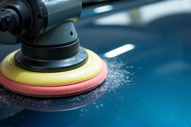 Orbital polisher on car paint