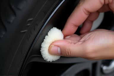 Applying tire dressing